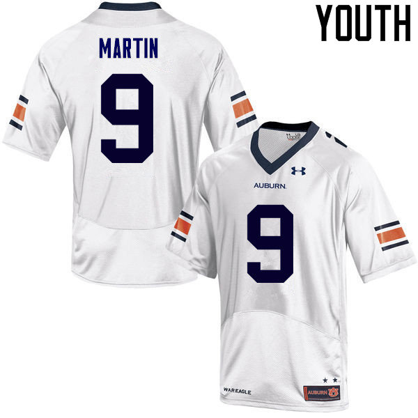 Auburn Tigers Youth Kam Martin #9 White Under Armour Stitched College NCAA Authentic Football Jersey ELC7174CP